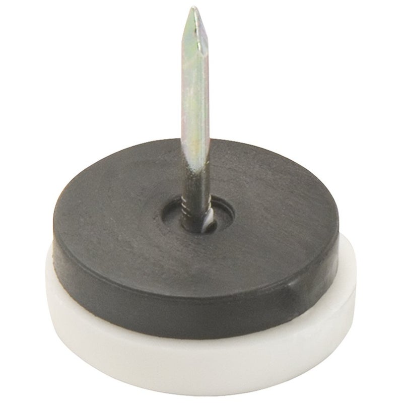 SoftTouch Nail On 1-1/8" Furniture Glides for Straight Wooden Furniture Legs (4 piece) - White, Round - Image 2